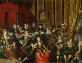Galante Szene in einem Schloss
